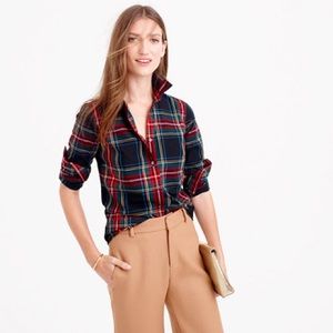 JCrew red & green plaid cotton flannel button down